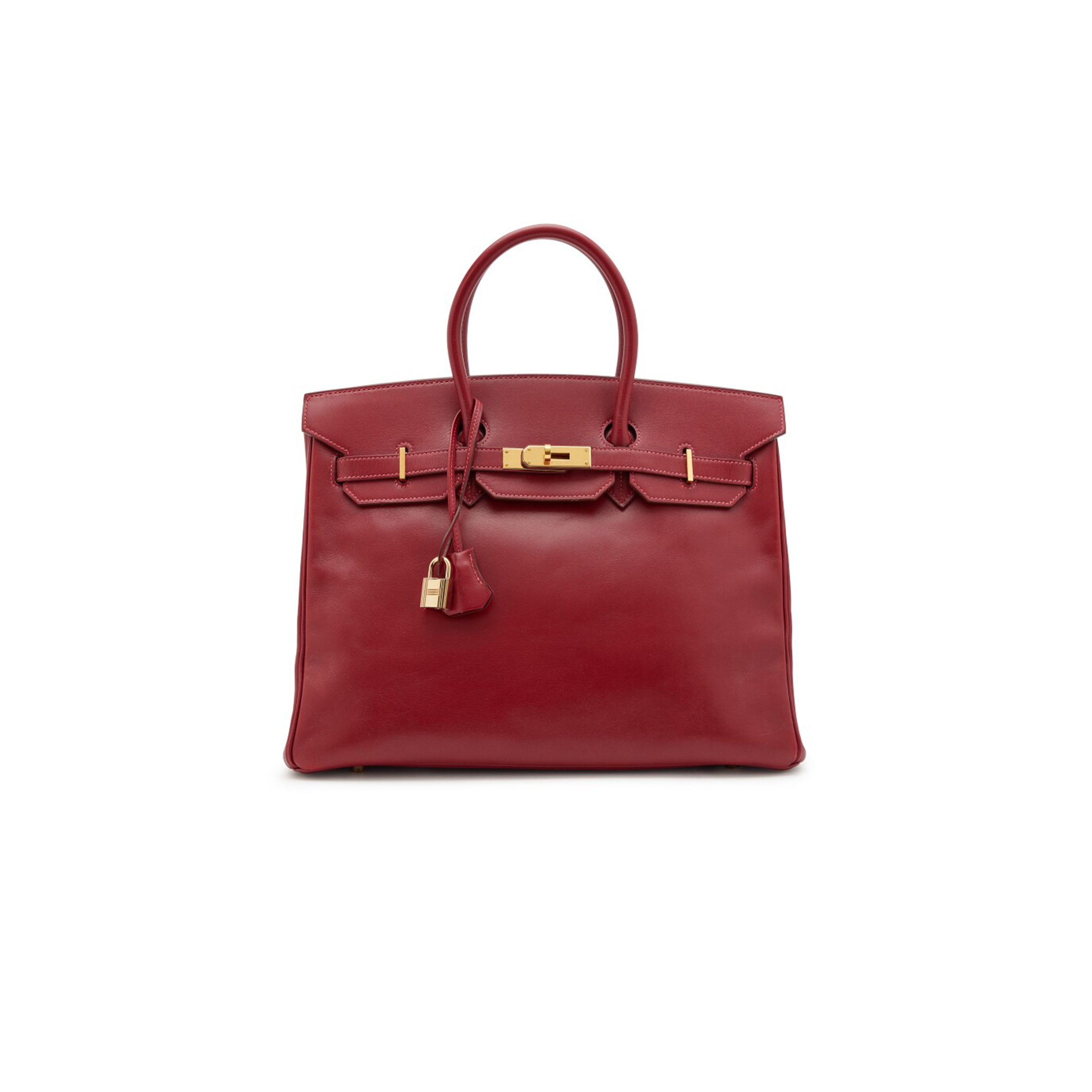 H**mes master birkin 30 box leather red gold buckle h029281ck69 (30*23*15cm)